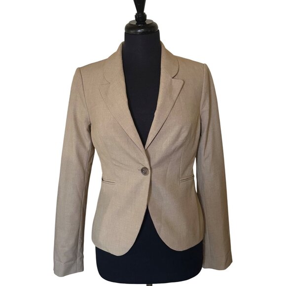 Women's The Limited Collection Beige Blazer Jacket Polyester Rayon Blend Size 2 - Picture 1 of 16